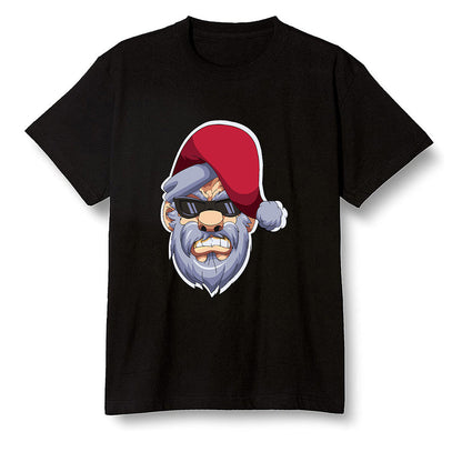 Pop Colour AJ6 Retro 'Doernbecher' 2019 Midnight Navy/White-Varsity Red-Metallic Gold - Gangster Santa - Black Men T-shirt