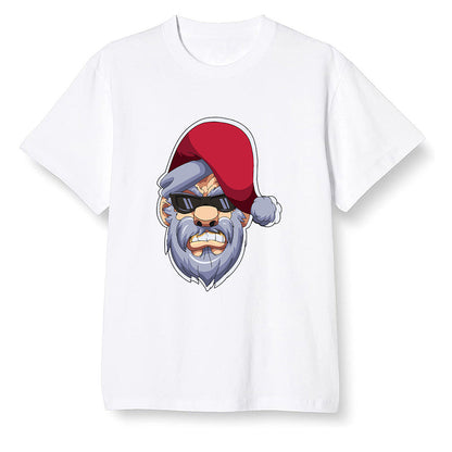 Pop Colour AJ6 Retro 'Doernbecher' 2019 Midnight Navy/White-Varsity Red-Metallic Gold - Gangster Santa - White Men T-shirt