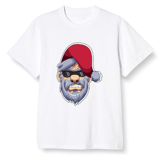 Pop Colour AJ6 Retro 'Doernbecher' 2019 Midnight Navy/White-Varsity Red-Metallic Gold - Gangster Santa - White Men T-shirt