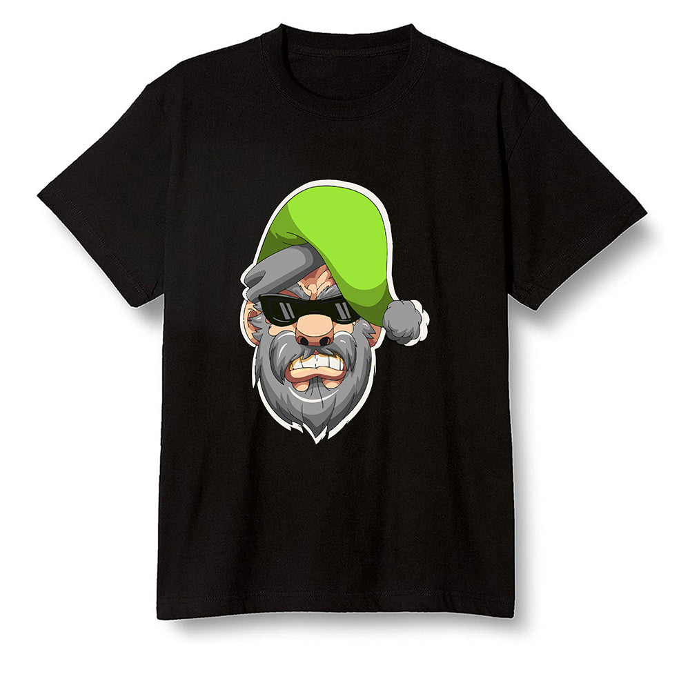Pop Colour AJ6 Retro Electric Green - Gangster Santa - Black Men T-shirt