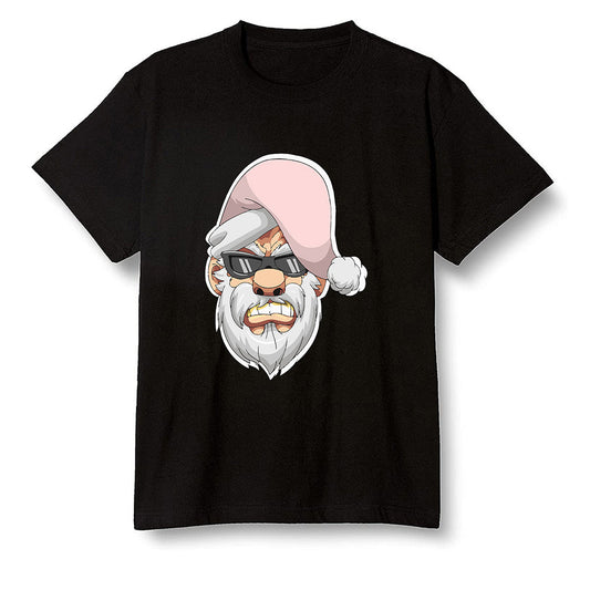 Pop Colour AJ6 Retro Gold Hoops - Gangster Santa - Black Men T-shirt