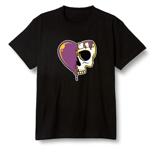 Pop Colour AJ1 Retro High OG Brotherhood - Heart melting skull  - Black Men T-shirt