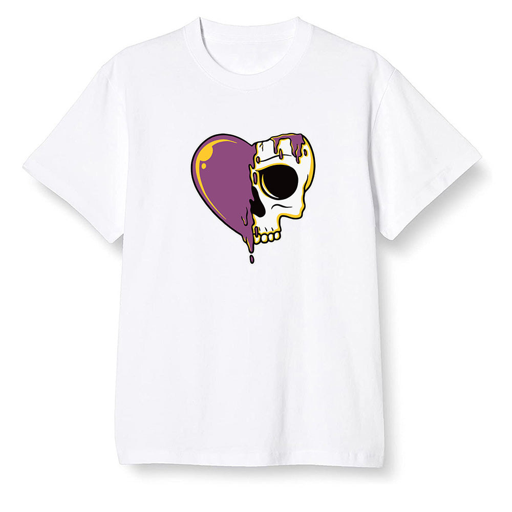 Pop Colour AJ1 Retro High OG Brotherhood - Heart melting skull  - White Men T-shirt