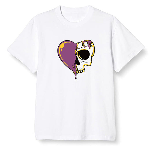 Pop Colour AJ1 Retro High OG Brotherhood - Heart melting skull  - White Men T-shirt