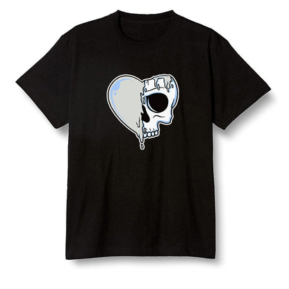 Pop Colour AJ1 Low Wolf Grey/Sail/Photon Dust/White - Heart melting skull  - Black Men T-shirt