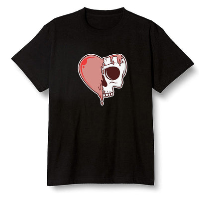 Pop Colour AJ6 Retro NRG Rust Pink - Heart melting skull - Black Men T-shirt