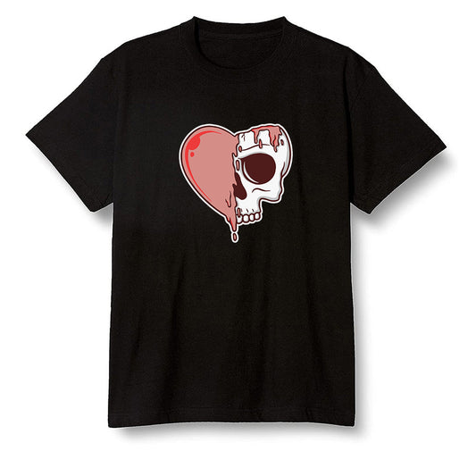 Pop Colour AJ6 Retro NRG Rust Pink - Heart melting skull - Black Men T-shirt