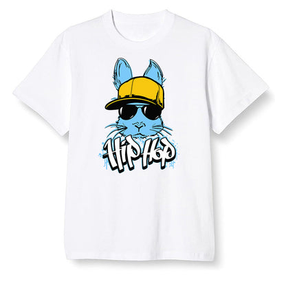 Pop Colour AJ1 Retro Low 'West Coast' White/Varsity Maize-University Blue - Hip Hop bunny - White Men T-shirt