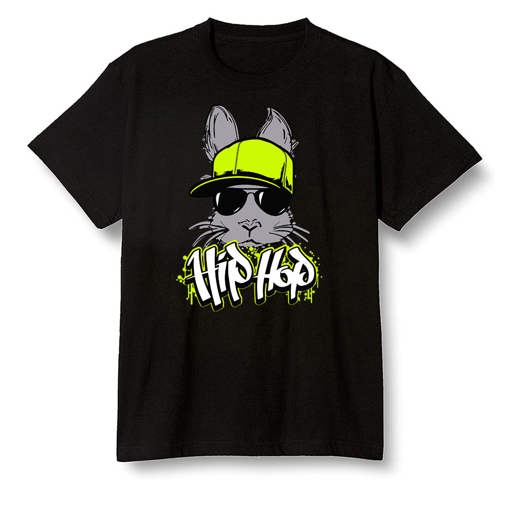 Pop Colour AJ1 Mid Grey Volt - Hip Hop bunny - Black Men T-shirt