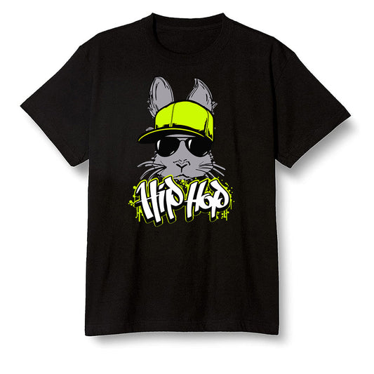 Pop Colour AJ1 Mid Grey Volt - Hip Hop bunny - Black Men T-shirt