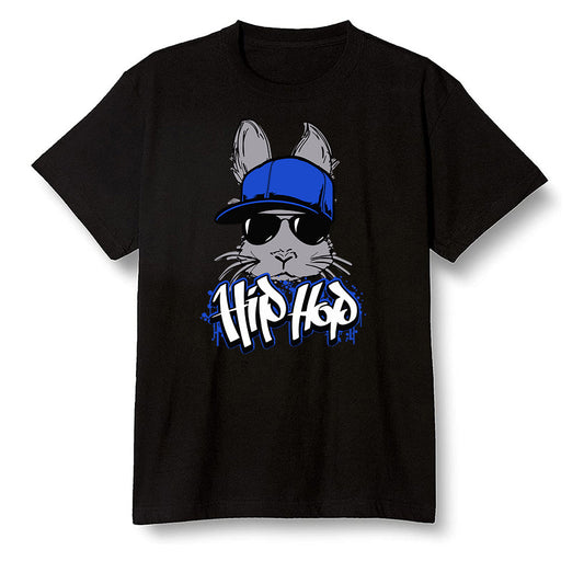 Pop Colour AJ1 Mid Hyper Royal - Hip Hop bunny - Black Men T-shirt