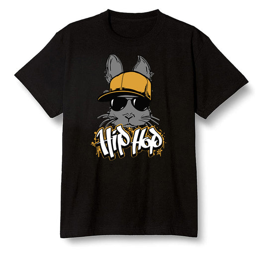 Pop Colour AJ1 Retro High OGetallic Gold - Hip Hop bunny - Black Men T-shirt