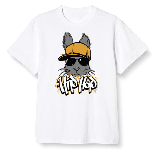 Pop Colour AJ1 Retro High OGetallic Gold - Hip Hop bunny - White Men T-shirt