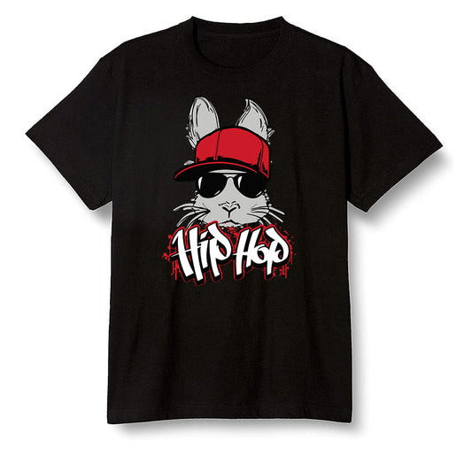 Pop Colour AJ1 Retro High OG Light Smoke Grey - Hip Hop bunny - Black Men T-shirt