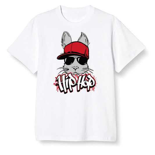 Pop Colour AJ1 Retro High OG Light Smoke Grey - Hip Hop bunny - White Men T-shirt
