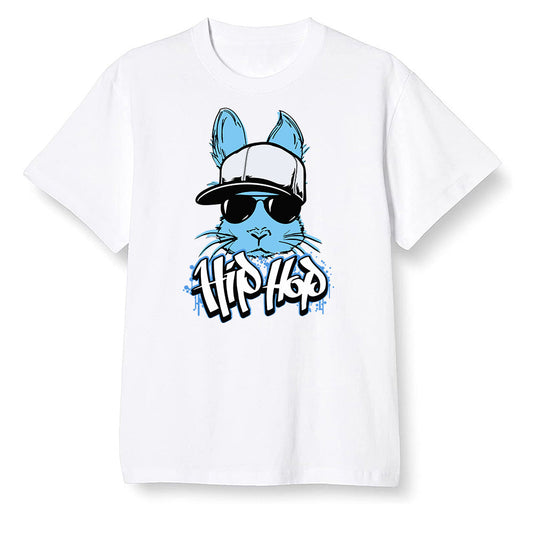 Pop Colour AJ1 Retro High OG University Blue - Hip Hop bunny - White Men T-shirt
