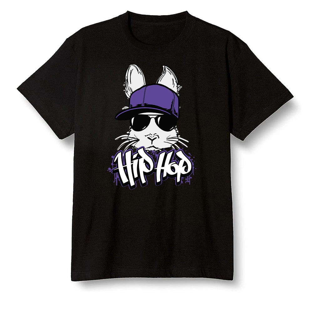 Pop Colour AJ1 Retro High OG Court Purple - Hip Hop bunny - Black Men T-shirt