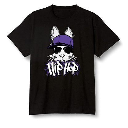 Pop Colour AJ1 Retro High OG Court Purple - Hip Hop bunny - Black Men T-shirt