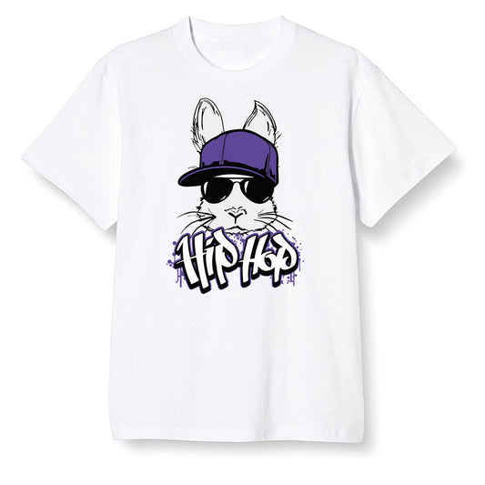 Pop Colour AJ1 Retro High OG Court Purple - Hip Hop bunny - White Men T-shirt