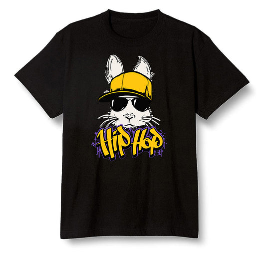 Pop Colour AJ1 Mid SE University Gold - Hip Hop bunny - Black Men T-shirt