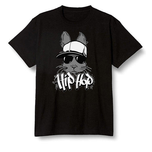 Pop Colour AJ1 High OG Silver TOE - Hip Hop bunny - Black Men T-shirt