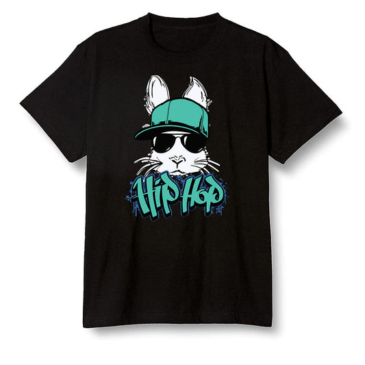 Pop Colour AJ1 High OG TIE DYE - Hip Hop bunny - Black Men T-shirt