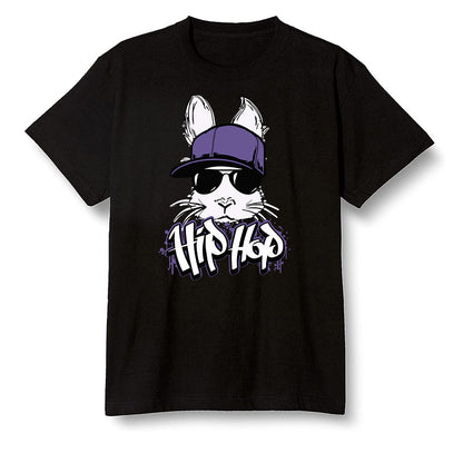 Pop Colour AJ1 High OG Court Purple - Hip Hop bunny - Black Men T-shirt