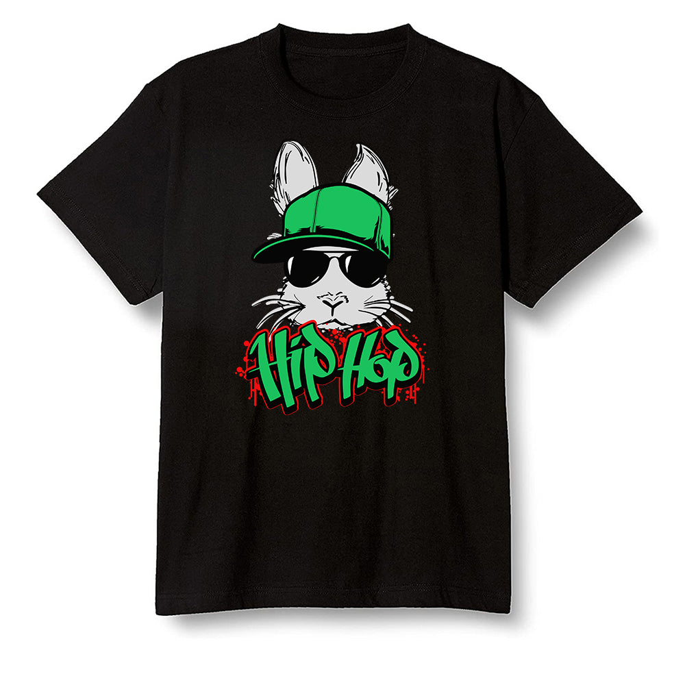 Pop Colour AJ1 High OG Lucky Green - Hip Hop bunny - Black Men T-shirt