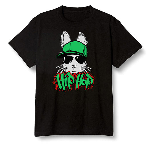 Pop Colour AJ1 High OG Lucky Green - Hip Hop bunny - Black Men T-shirt