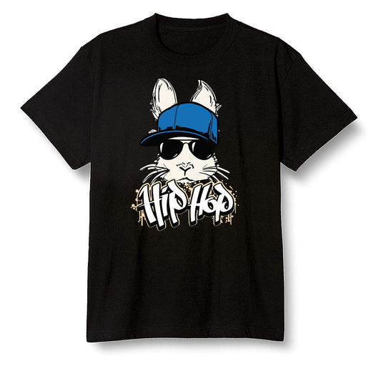 Pop Colour AJ1 Low Travis Scott X Fragment - Hip Hop bunny - Black Men T-shirt