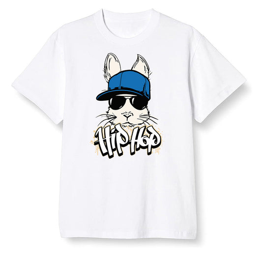 Pop Colour AJ1 Low Travis Scott X Fragment - Hip Hop bunny - White Men T-shirt