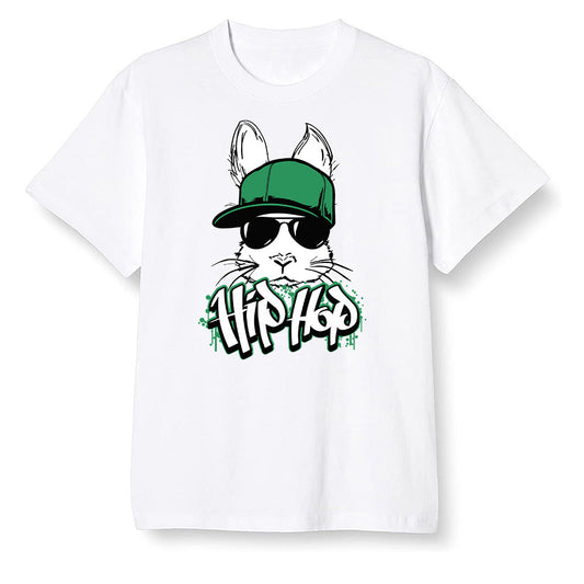 Pop Colour AJ13 Retro 'Lucky Green' - Hip Hop bunny - White Men T-shirt