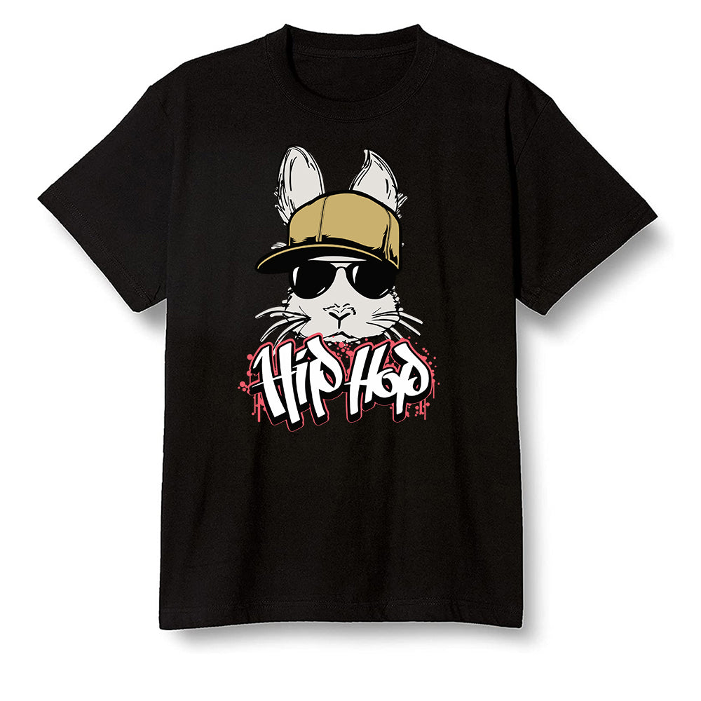 Pop Colour AJ13 Retro CNY - Hip Hop bunny - Black Men T-shirt