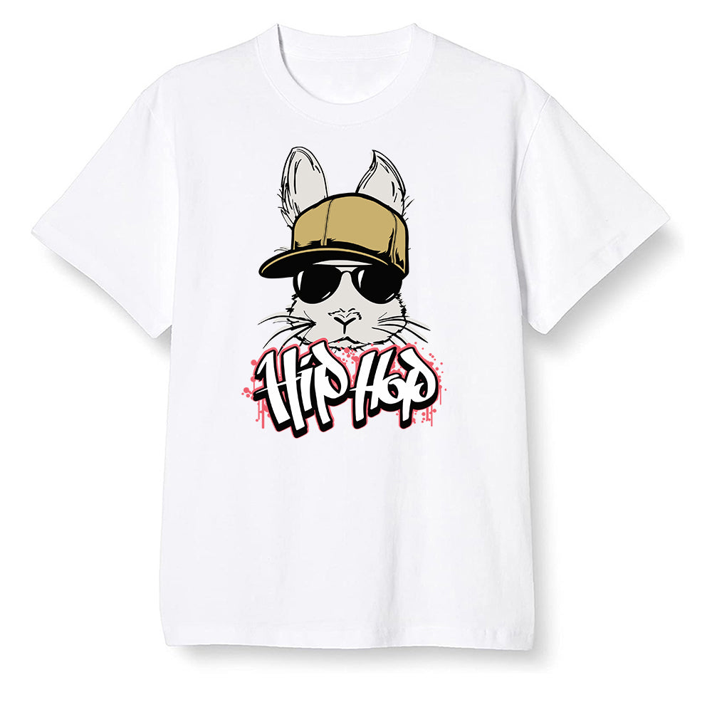 Pop Colour AJ13 Retro CNY - Hip Hop bunny - White Men T-shirt