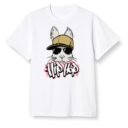 Pop Colour AJ13 Retro CNY - Hip Hop bunny - White Men T-shirt