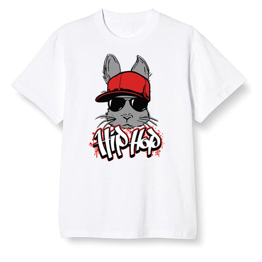Pop Colour AJ13 Retro Gym Red Flint Grey - Hip Hop bunny - White Men T-shirt