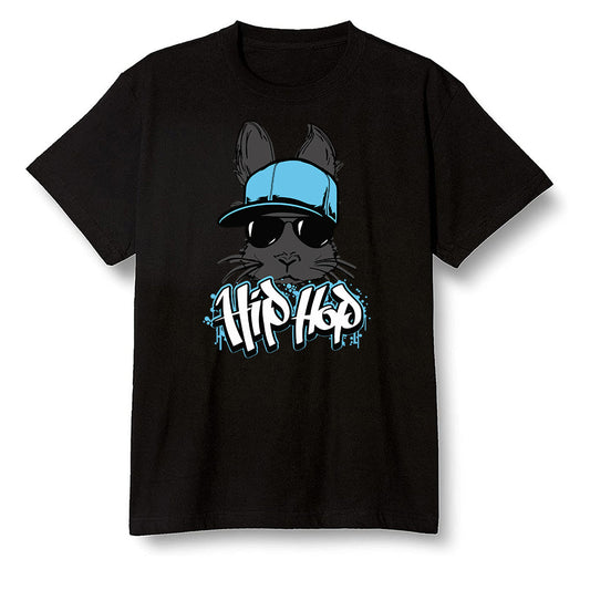 Pop Colour AJ6 Retro Unc - Univeristy Blue - Hip Hop bunny - Black Men T-shirt