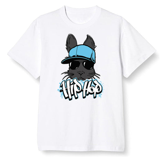 Pop Colour AJ6 Retro Unc - Univeristy Blue - Hip Hop bunny - White Men T-shirt