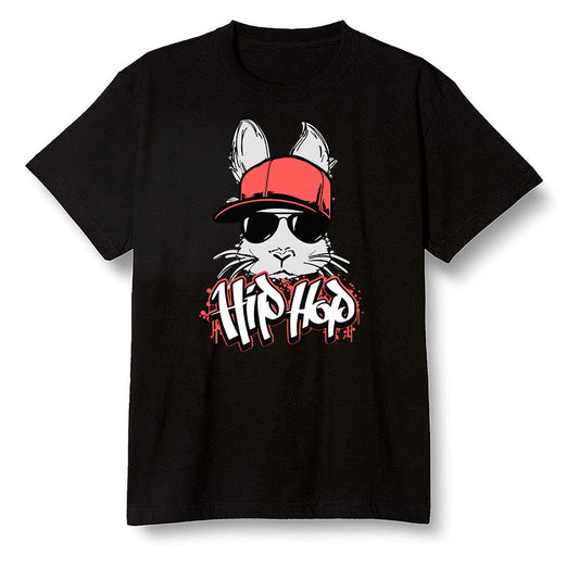 Pop Colour AJ6 Retro Tinker Hatfield - Hip Hop bunny - Black Men T-shirt