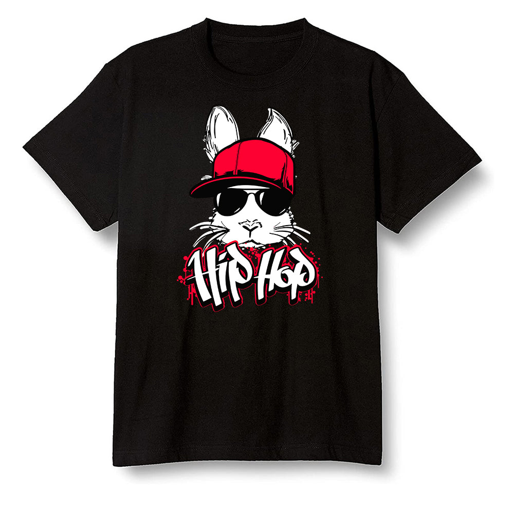 Pop Colour AJ6 Retro White Infrared - Hip Hop bunny - Black Men T-shirt