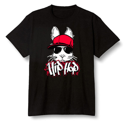 Pop Colour AJ6 Retro White Infrared - Hip Hop bunny - Black Men T-shirt