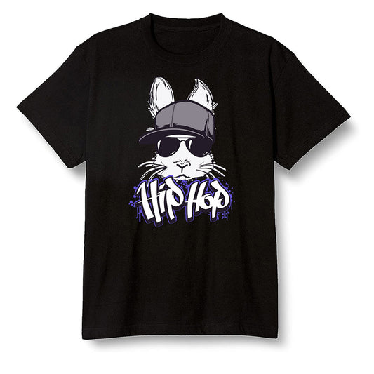 Pop Colour AJ6 Retro Ltr Flint - Hip Hop bunny - Black Men T-shirt
