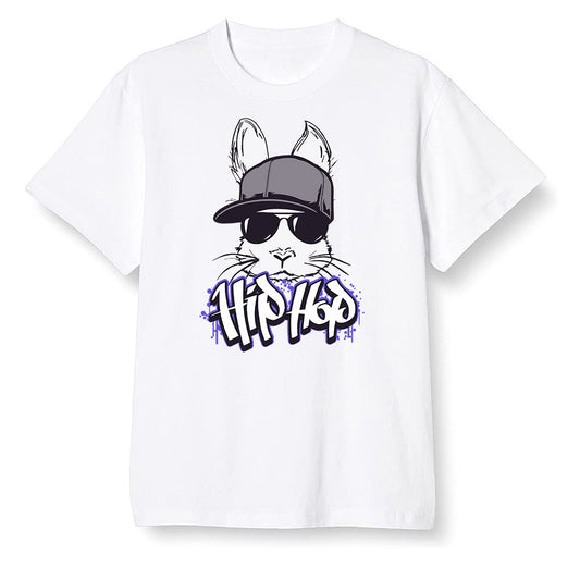 Pop Colour AJ6 Retro Ltr Flint - Hip Hop bunny - White Men T-shirt