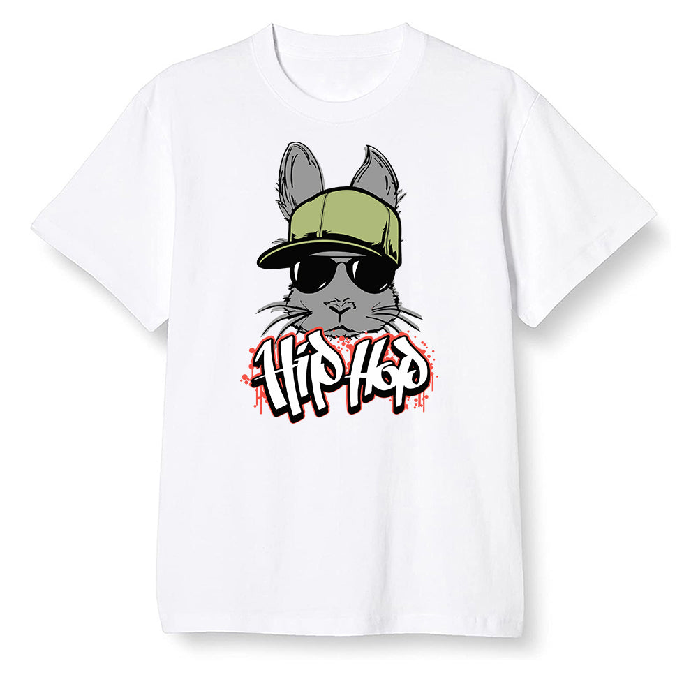 Pop Colour AJ6 Retro SP Travis Scott - Medium Olive - Hip Hop bunny - White Men T-shirt