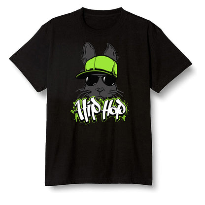 Pop Colour AJ6 Retro Electric Green - Hip Hop bunny - Black Men T-shirt
