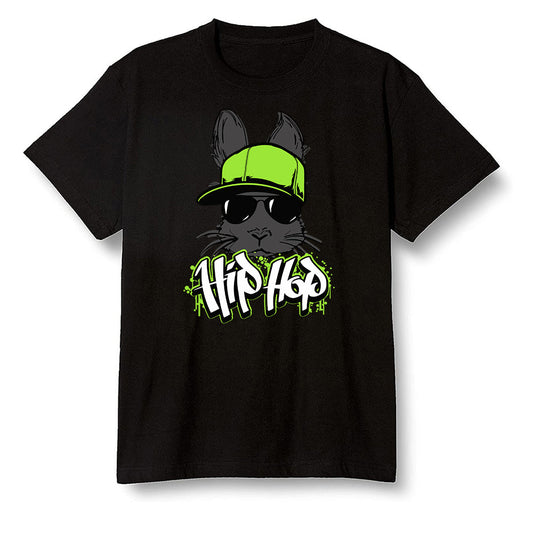 Pop Colour AJ6 Retro Electric Green - Hip Hop bunny - Black Men T-shirt