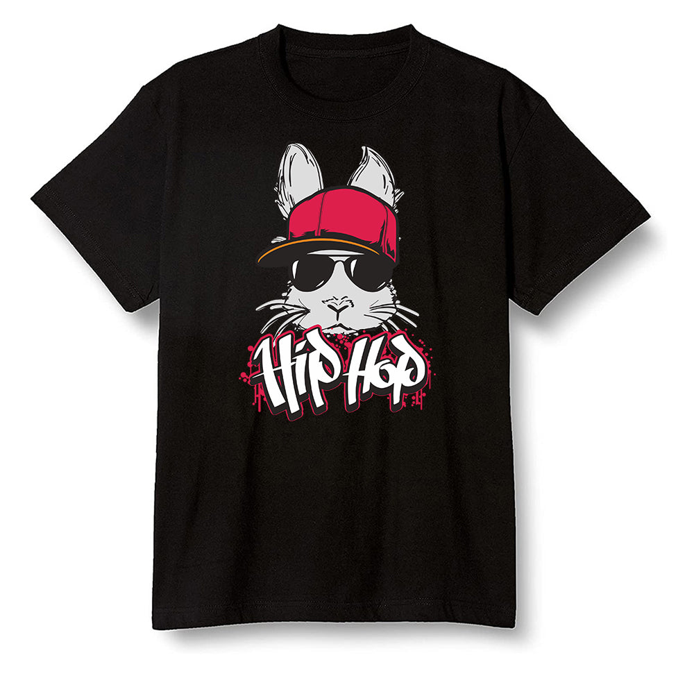 Pop Colour AJ6 Retro Hare - Hip Hop bunny - Black Men T-shirt