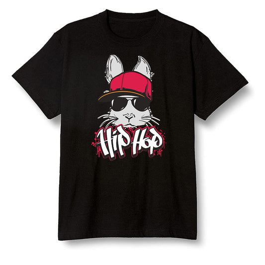 Pop Colour AJ6 Retro Hare - Hip Hop bunny - Black Men T-shirt