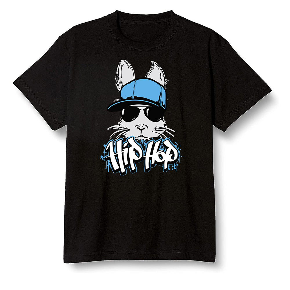 Pop Colour AJ6 UNC White - Hip Hop bunny - Black Men T-shirt