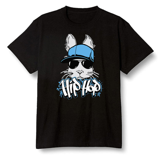 Pop Colour AJ6 UNC White - Hip Hop bunny - Black Men T-shirt